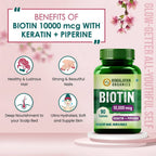 Himalayan Organics Biotin 10000 Mcg with Keratin + Piperine Tablets | Grocsy