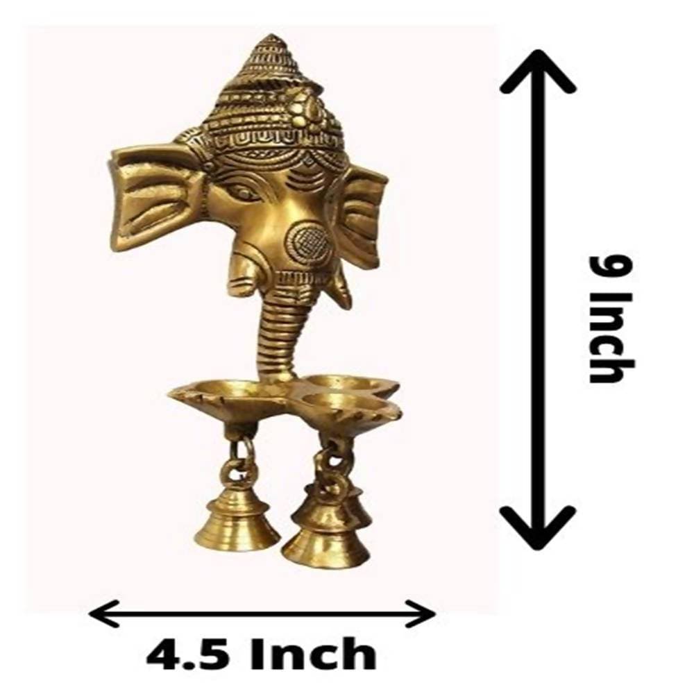 Puja N Pujari Ganesh Wall Hanging Three Diya Oil Lamp | Grocsy