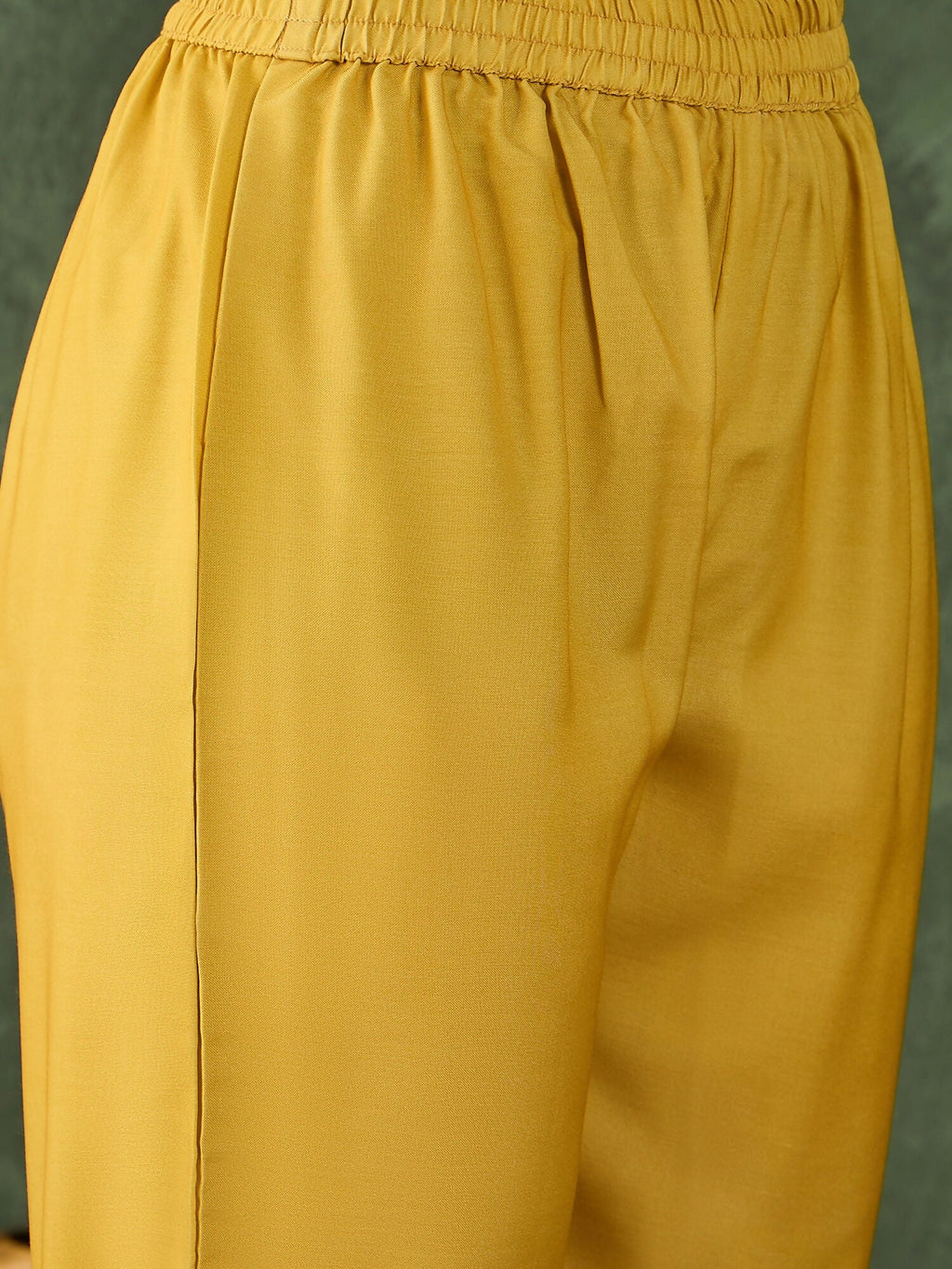 The52 Women's Gorgeous Rayon Fabric Printed Work Straight Kurta Pant and Dupatta Set-Yellow | Grocsy