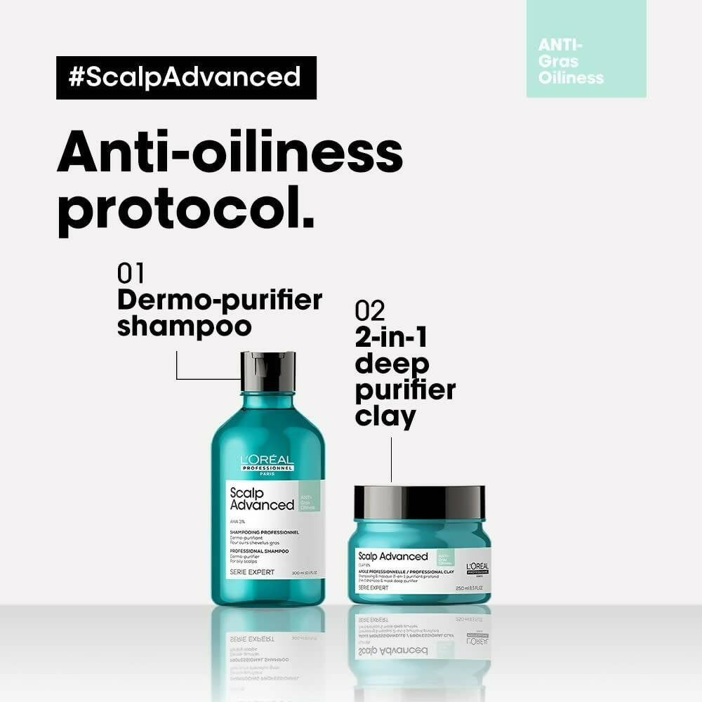 L'Oreal Paris Professionnel Scalp Advanced Anti-Oiliness 2-In-1 Deep Purifier Clay With 3% AHA | Grocsy