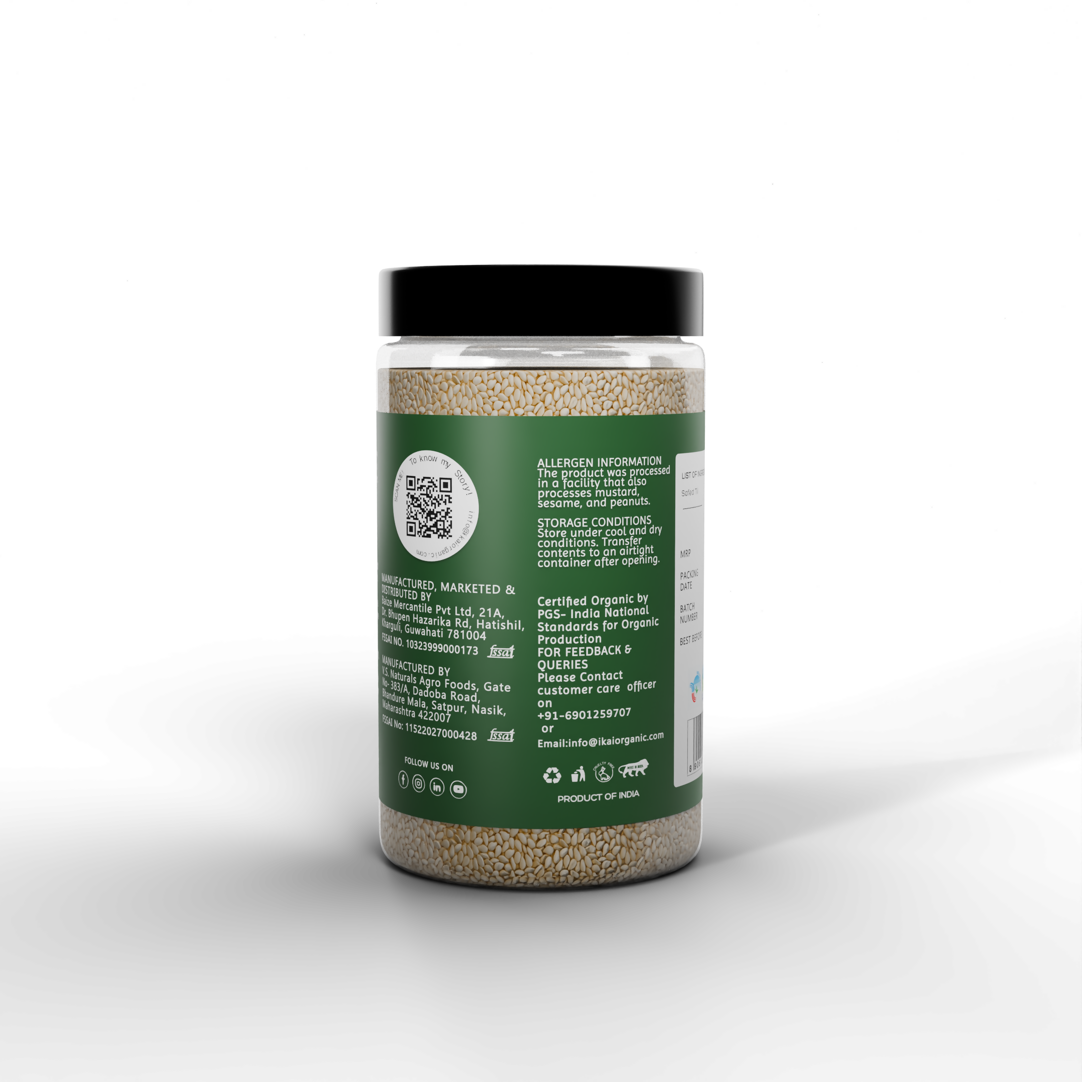 IKAI Organic White Sesame Seeds | Grocsy