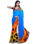 Vamika Multicoloured Embroidery Saree | Grocsy