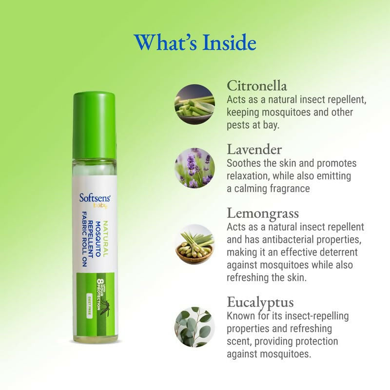 Softsens Baby Natural Mosquito Repellent Fabric Roll-On | Grocsy