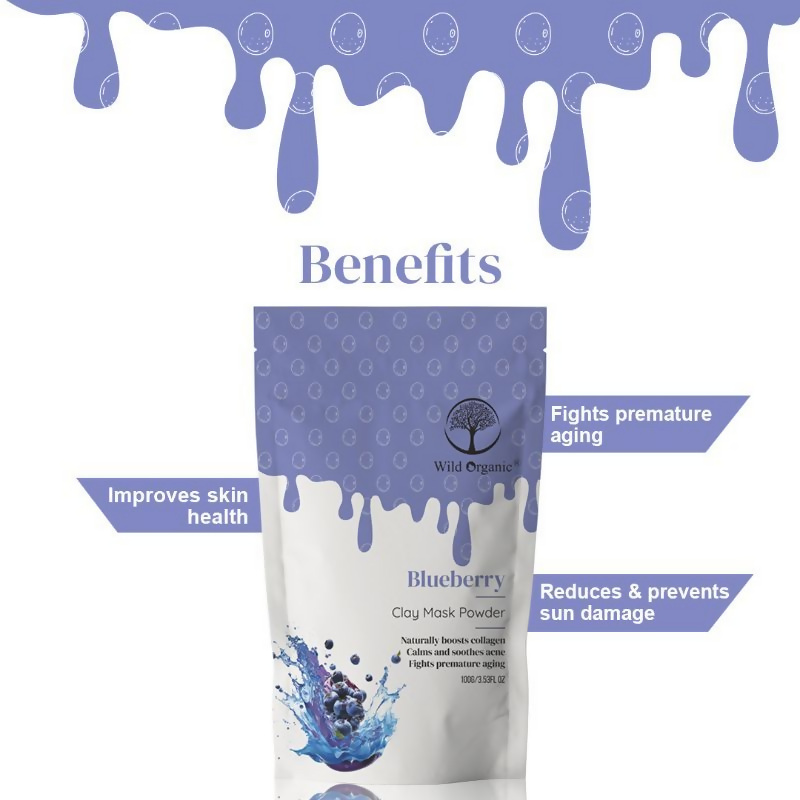 Wild Organic Blueberry Clay Mask Powder | Grocsy