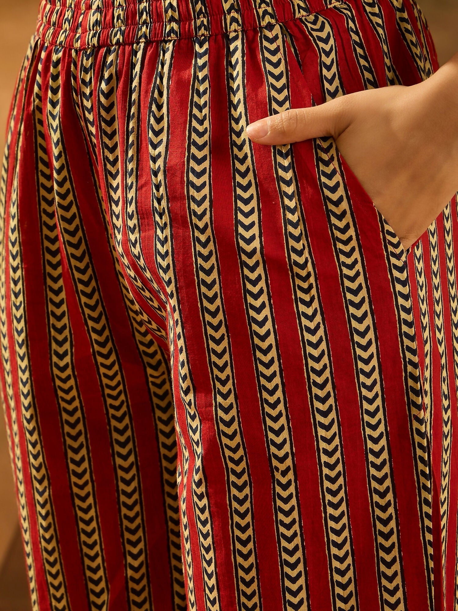 Joban Fashion Printed Maroon Pure Cotton Kurta Set | Grocsy