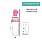 Goodmunchkins Silicone Spoon Food Feeder Silicone Bottle for Babies-Pink | Grocsy