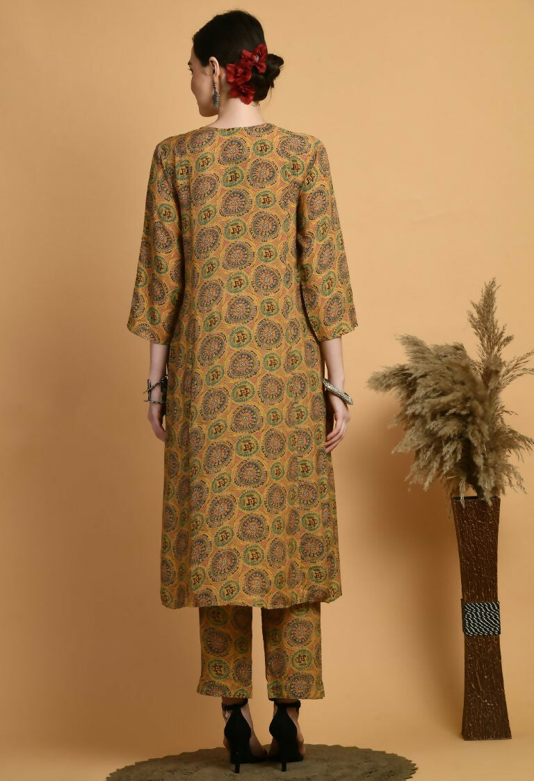 Joban Fashion Mustard Maslin Kurta Set | Grocsy