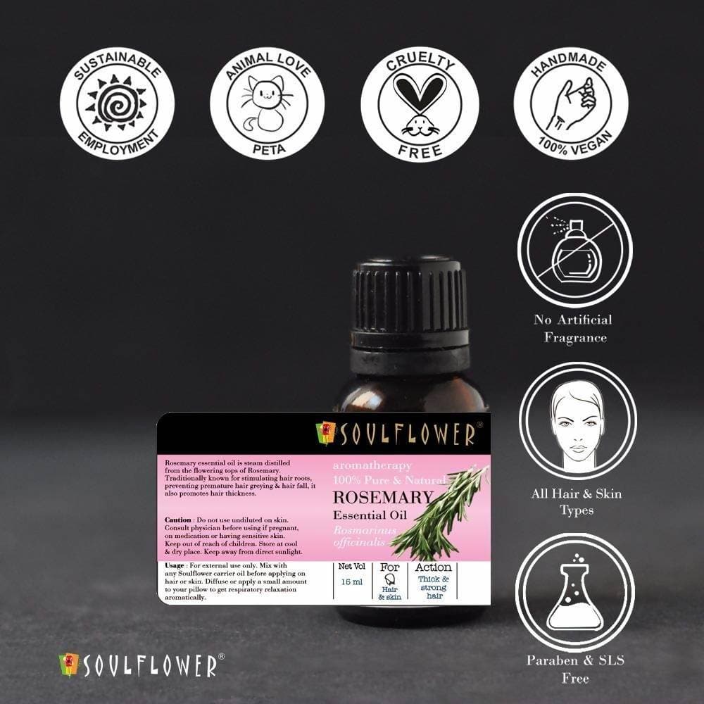 Soulflower Rosemary Oil for Healthy Hair and Shiny Skin | Grocsy