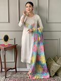 Teeya Creation Chiku Colour Viscose Simar Embroidery Work Fully Stitched Kurti Set | Grocsy