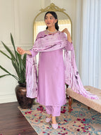 Teeya Creation Baby Pink Colour Viscose Slub Embroidery Work Fully Stitched Kurti Set | Grocsy