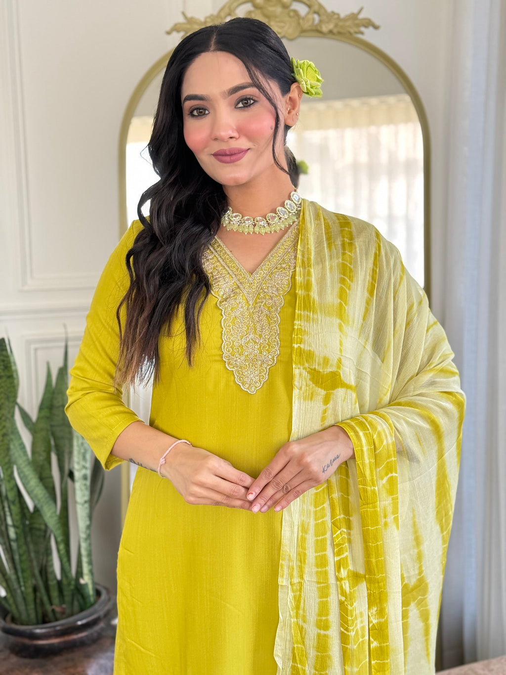 Teeya Creation Liril Colour Viscose Slub Embroidery Work Fully Stitched Kurti Set | Grocsy