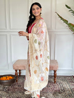 Teeya Creation Pink Colour Viscose Chanderi Embroidery Work Fully Stitched Kurti Set | Grocsy