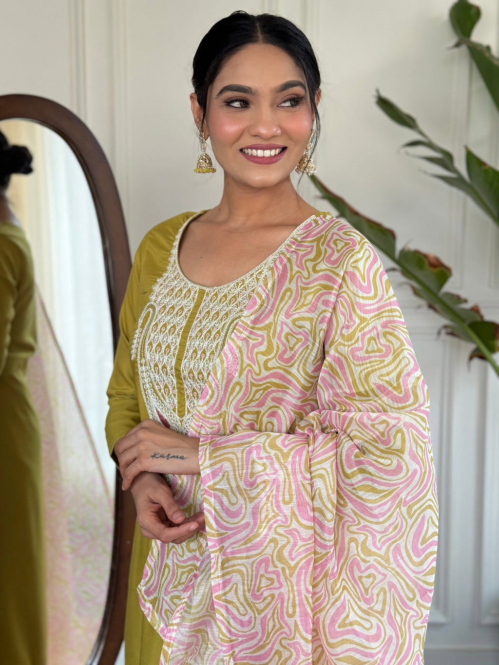 Teeya Creation Liril Colour Viscose Slub Embroidery Work Fully Stitched Kurti Set | Grocsy