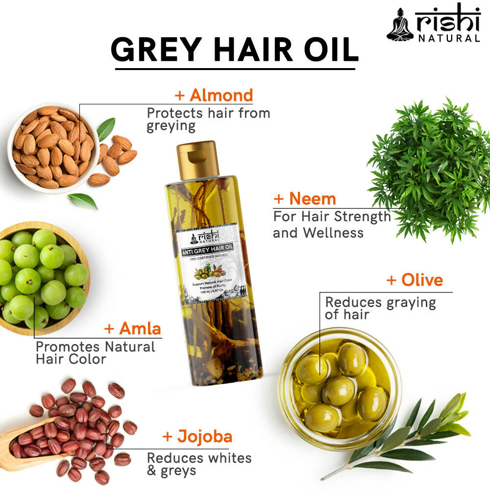 Rishi Natural Anti Grey Hair Oil | Grocsy