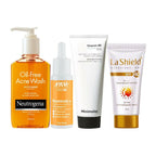 Grocsy CSMS (Cleanser, Serum, Moisturizer, Sunscreen) Combo For Oily Skin | Grocsy