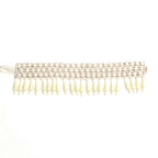 Mominos Fashion Johar Kamal Off White Handicraft Pearls Necklace with Earrings For Women