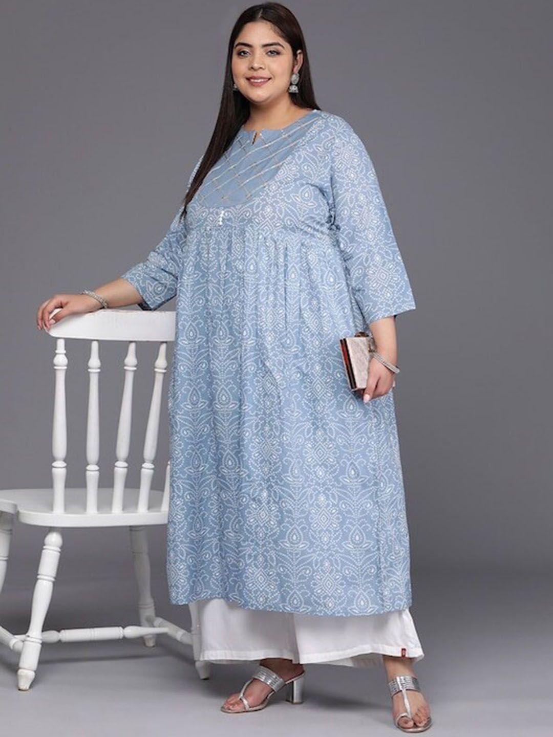 Sztori Geometric Printed Regular A-Line Kurta | Grocsy