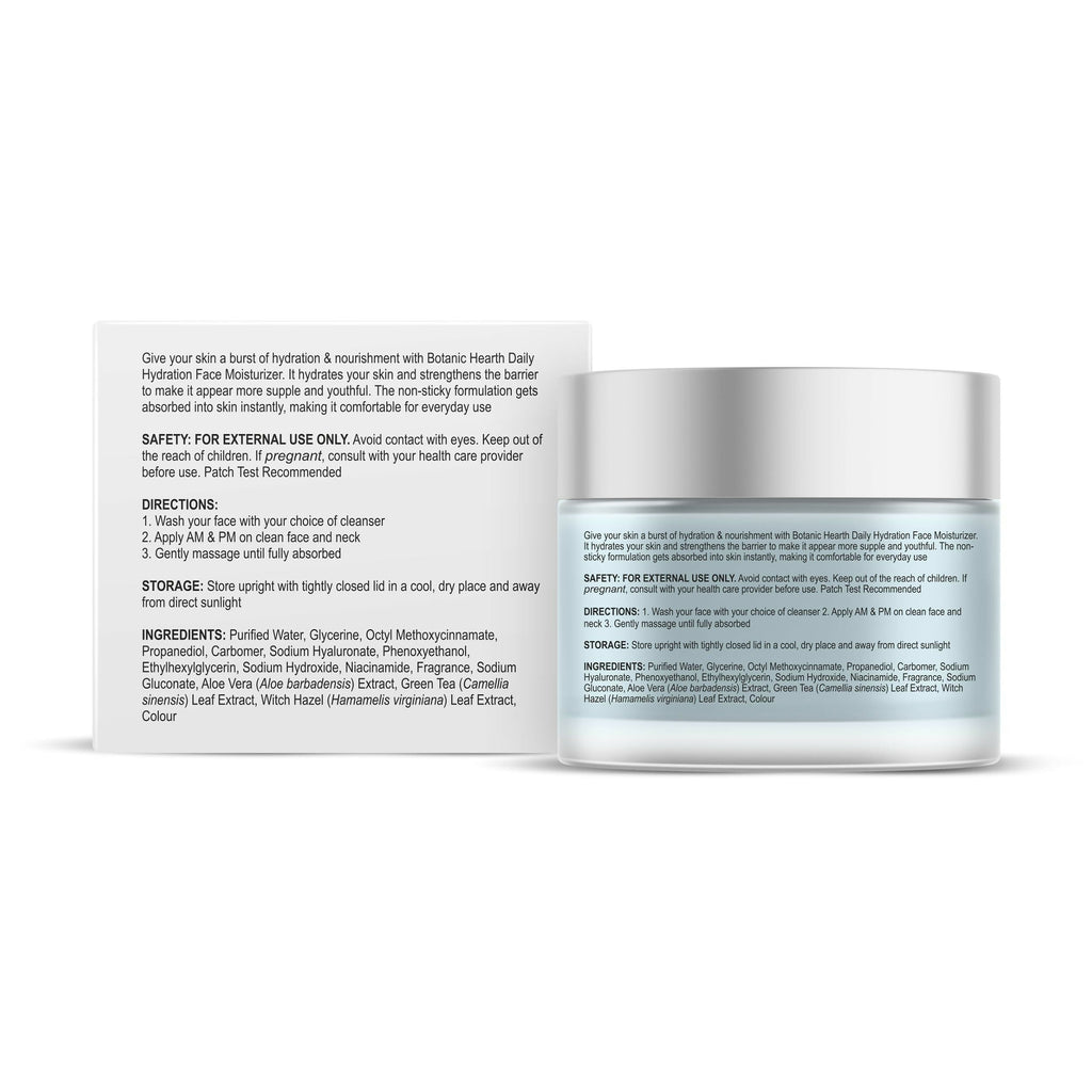 Botanic Hearth Daily Hydration Moisturizer for Face with Hyaluronic Acid & Green Tea Extract | Grocsy