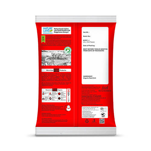 Nature Land Organics Red Chilli Whole | Grocsy