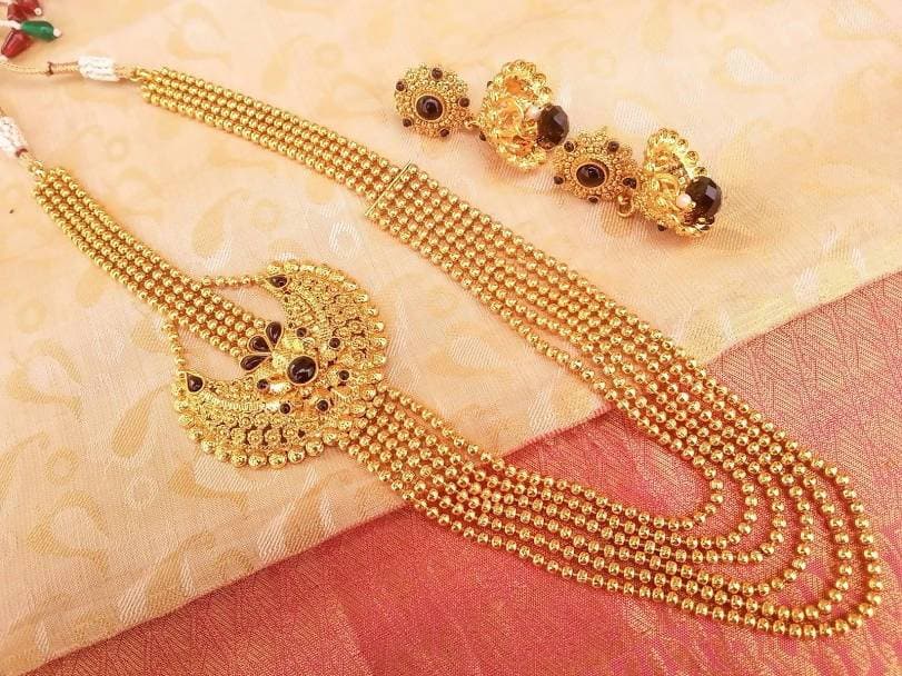 Bridal Black Kemp Layer Necklace Set | Grocsy