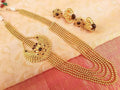 Bridal Black Kemp Layer Necklace Set | Grocsy