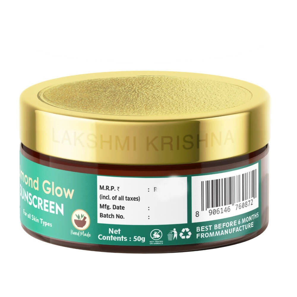 Lakshmi Krishna Naturals Almond Glow Sunscreen | Grocsy