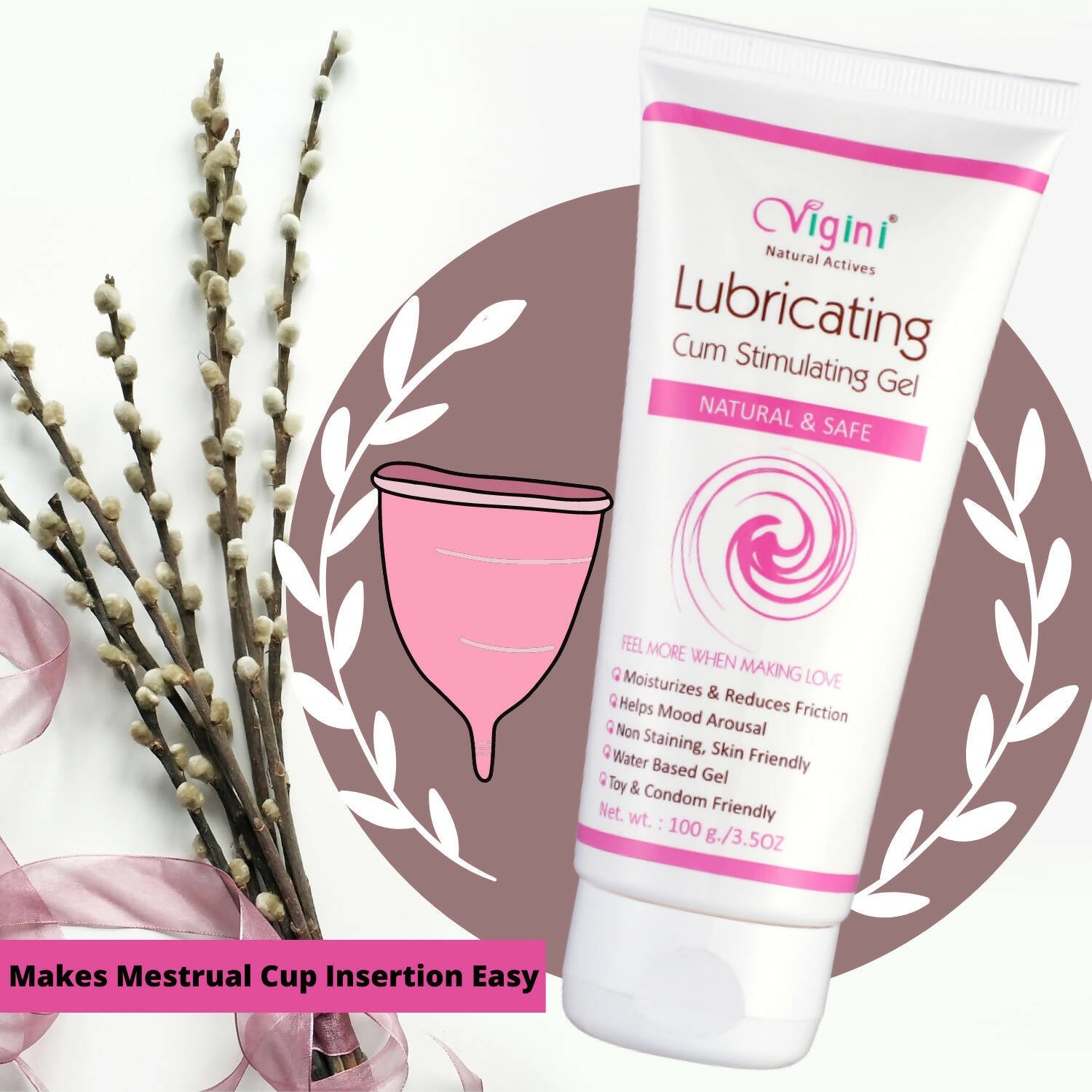 Vigini Natural Actives Vaginal Lubricant, Lubricating Cum Stimulating Lube Gel | Grocsy