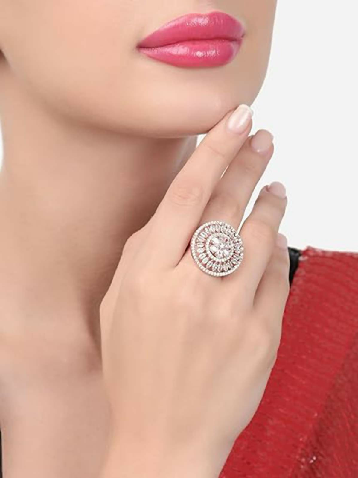 Joban Fashion Silver Brass Adjustable Ring | Grocsy