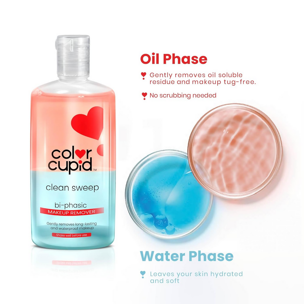 Color Cupid Bi-Phase Makeup Remover | For lips, eyes and face | Grocsy
