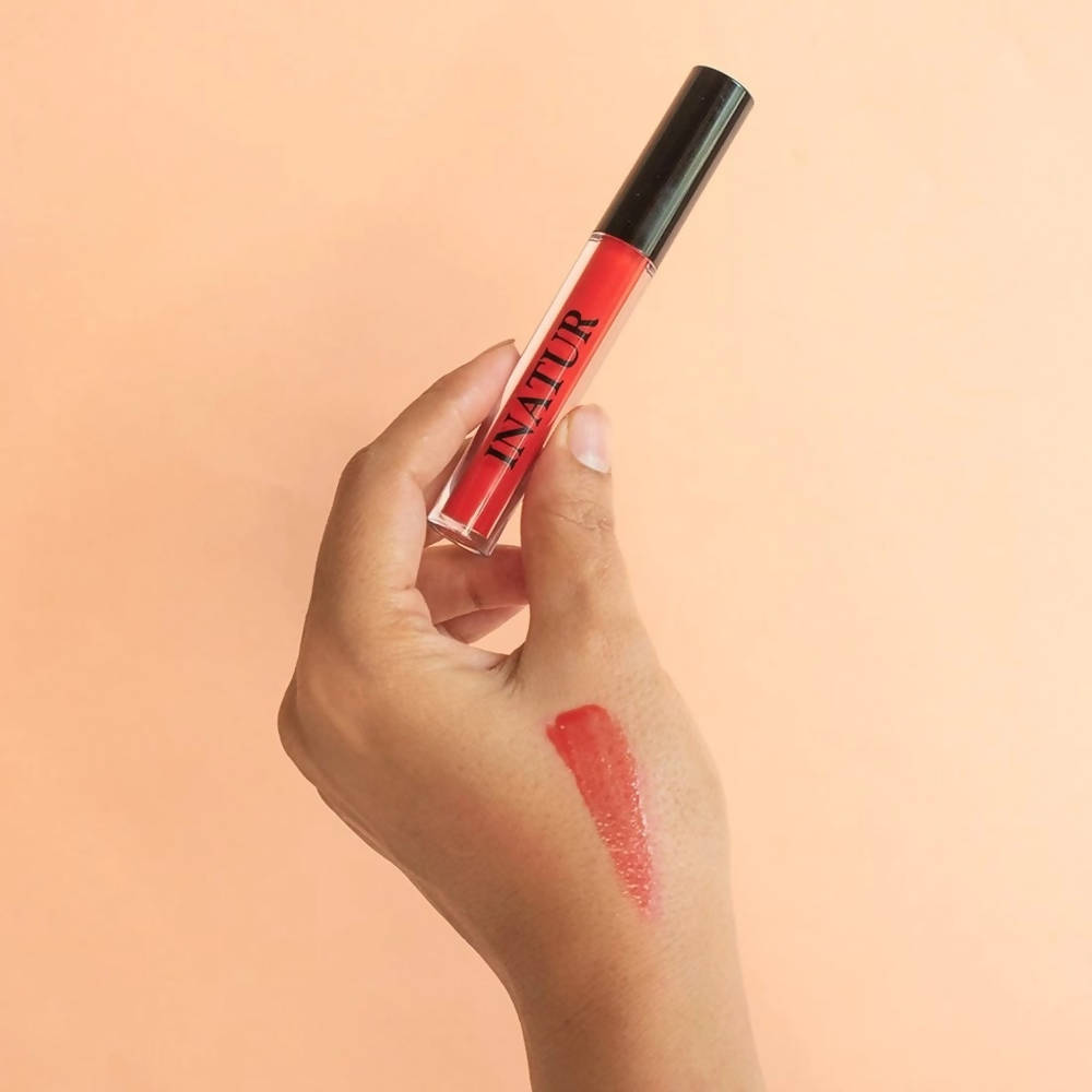 Inatur Lip Gloss-L7-Cheeky Red | Grocsy