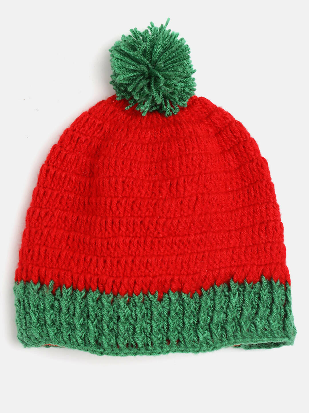 Chutput Kids Woollen Hand Knitted Full Sleeves Snowman Detail Sweater For Baby Boys With Cap - Red | Grocsy
