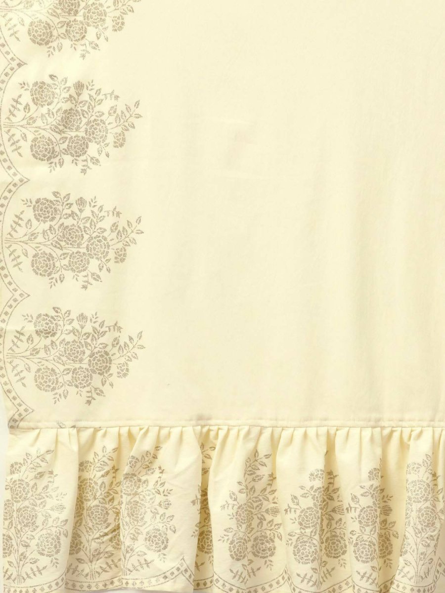 Ahalyaa Cream Crepe Glitter Print Kurta Sharara Set With Dupatta | Grocsy