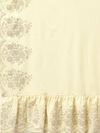 Ahalyaa Cream Crepe Glitter Print Kurta Sharara Set With Dupatta | Grocsy