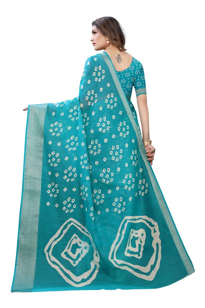 Vamika Rama Green Linen Zari Border Saree | Grocsy