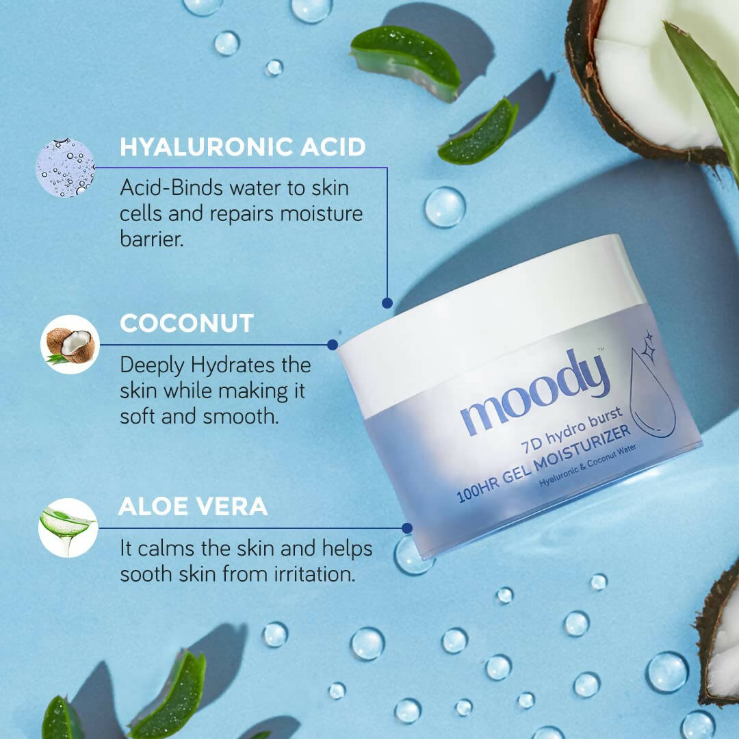 Moody 7D Hydro Burst Oil-Free Water Gel Face Moisturizer | Grocsy