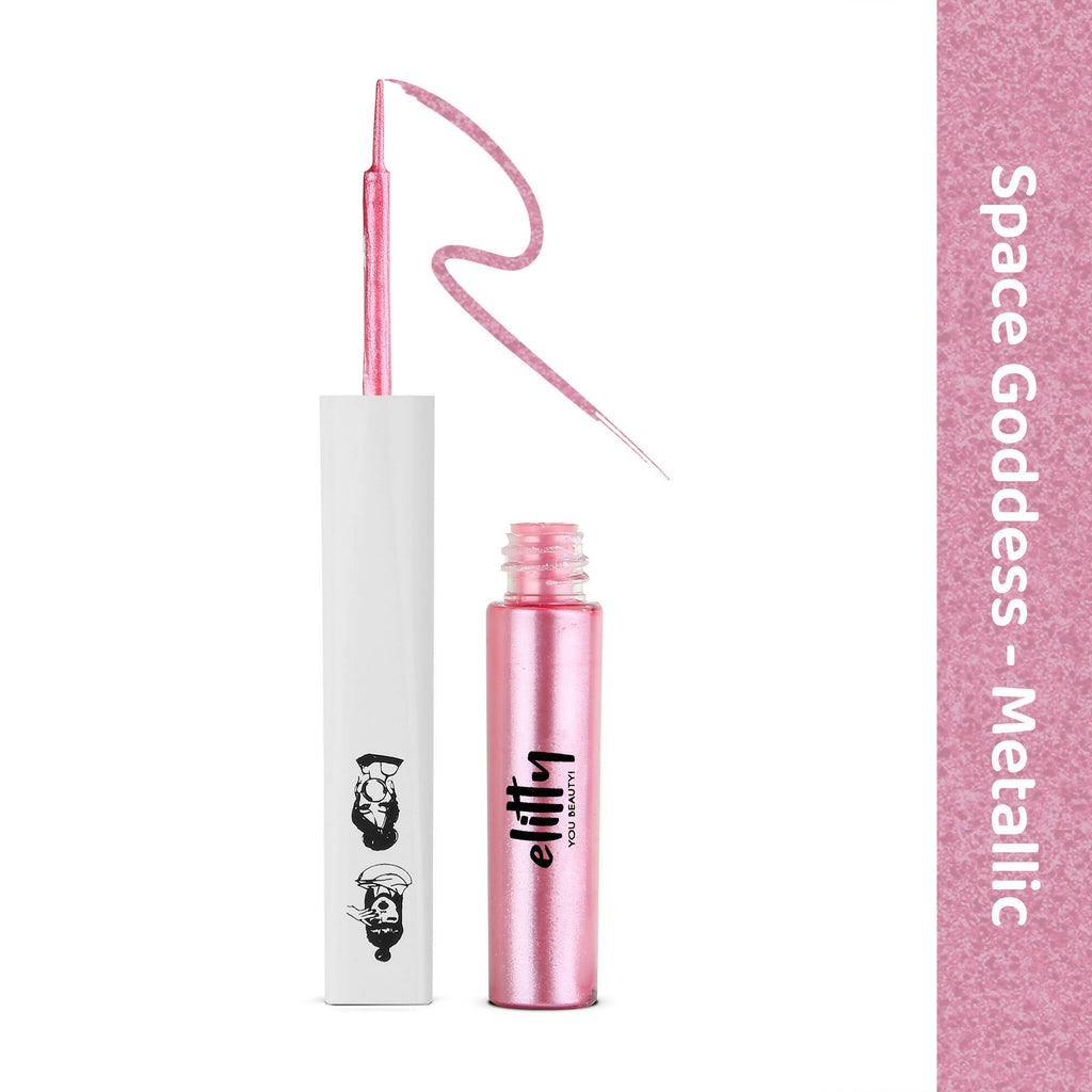 Elitty Pink Pop Color Metallic Finish Liquid Eyeliner - Space Goddess (Pink) | Grocsy