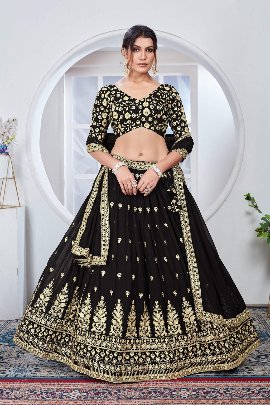 Lehenga Mart Designer Wedding Lehenga Choli For Women - Black | Grocsy