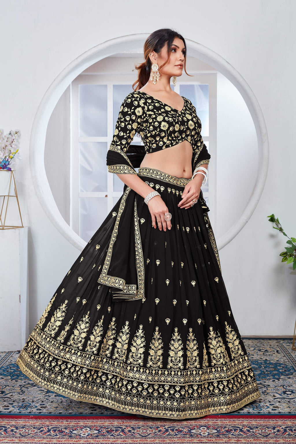 Lehenga Mart Designer Wedding Lehenga Choli For Women - Black | Grocsy