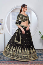 Lehenga Mart Designer Wedding Lehenga Choli For Women - Black | Grocsy