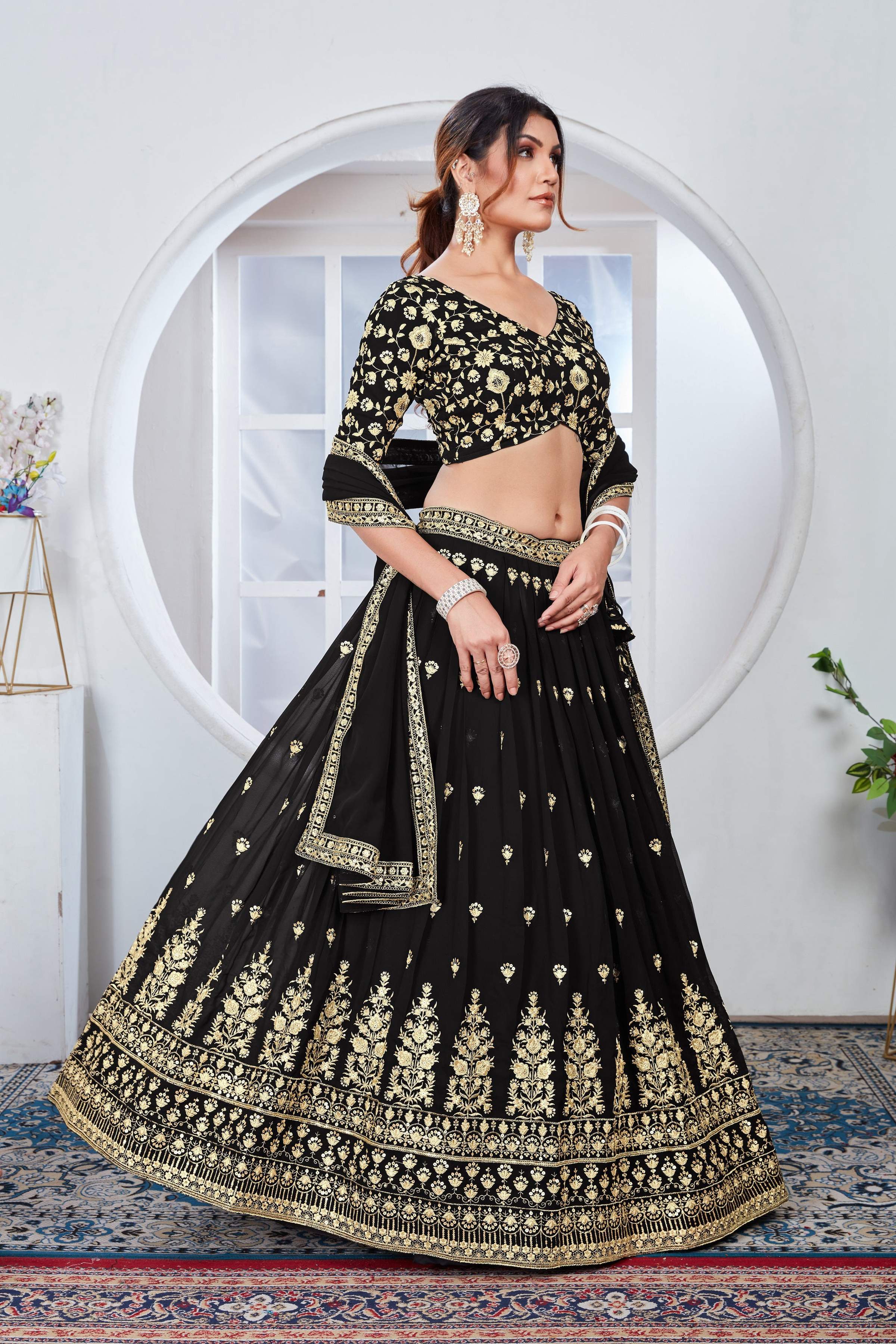Lehenga Mart Designer Wedding Lehenga Choli For Women - Black | Grocsy