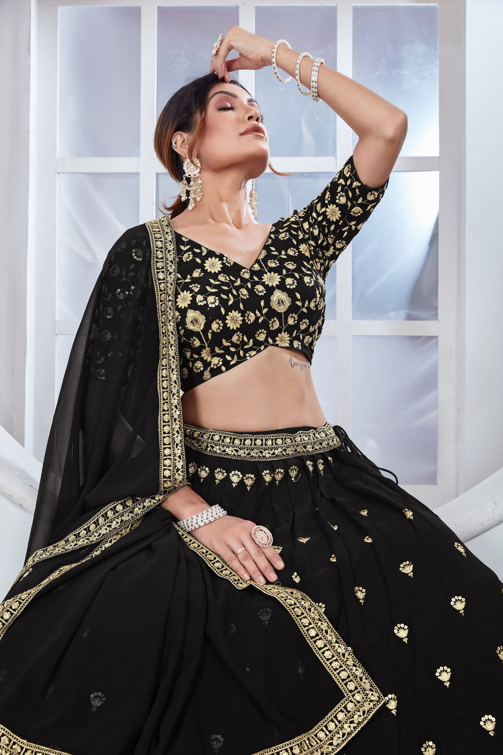 Lehenga Mart Designer Wedding Lehenga Choli For Women - Black | Grocsy
