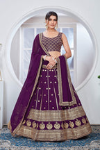 Lehenga Mart Designer Wedding Lehenga Choli For Women - Purple | Grocsy