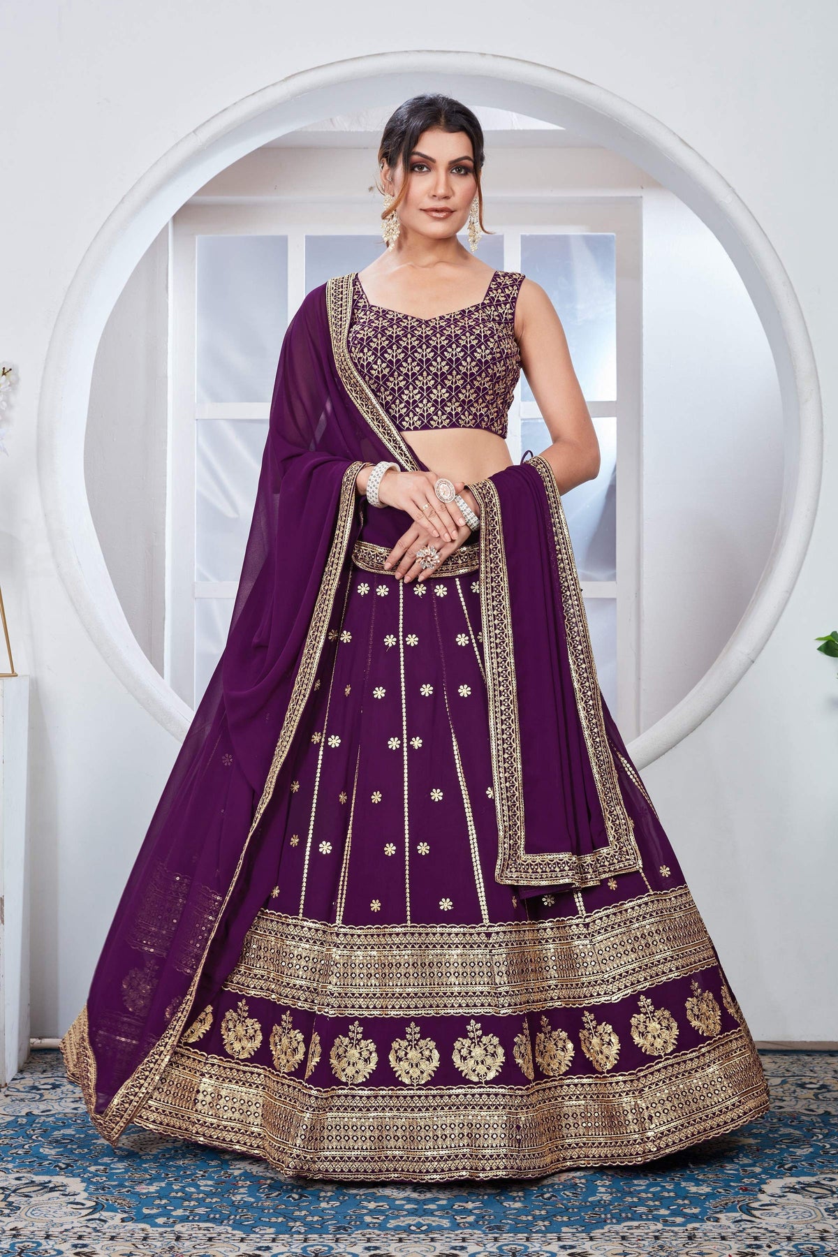 Lehenga Mart Designer Wedding Lehenga Choli For Women - Purple | Grocsy