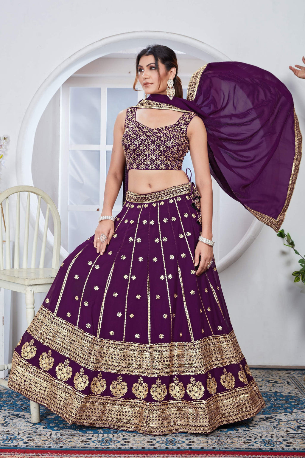 Lehenga Mart Designer Wedding Lehenga Choli For Women - Purple | Grocsy