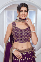 Lehenga Mart Designer Wedding Lehenga Choli For Women - Purple | Grocsy