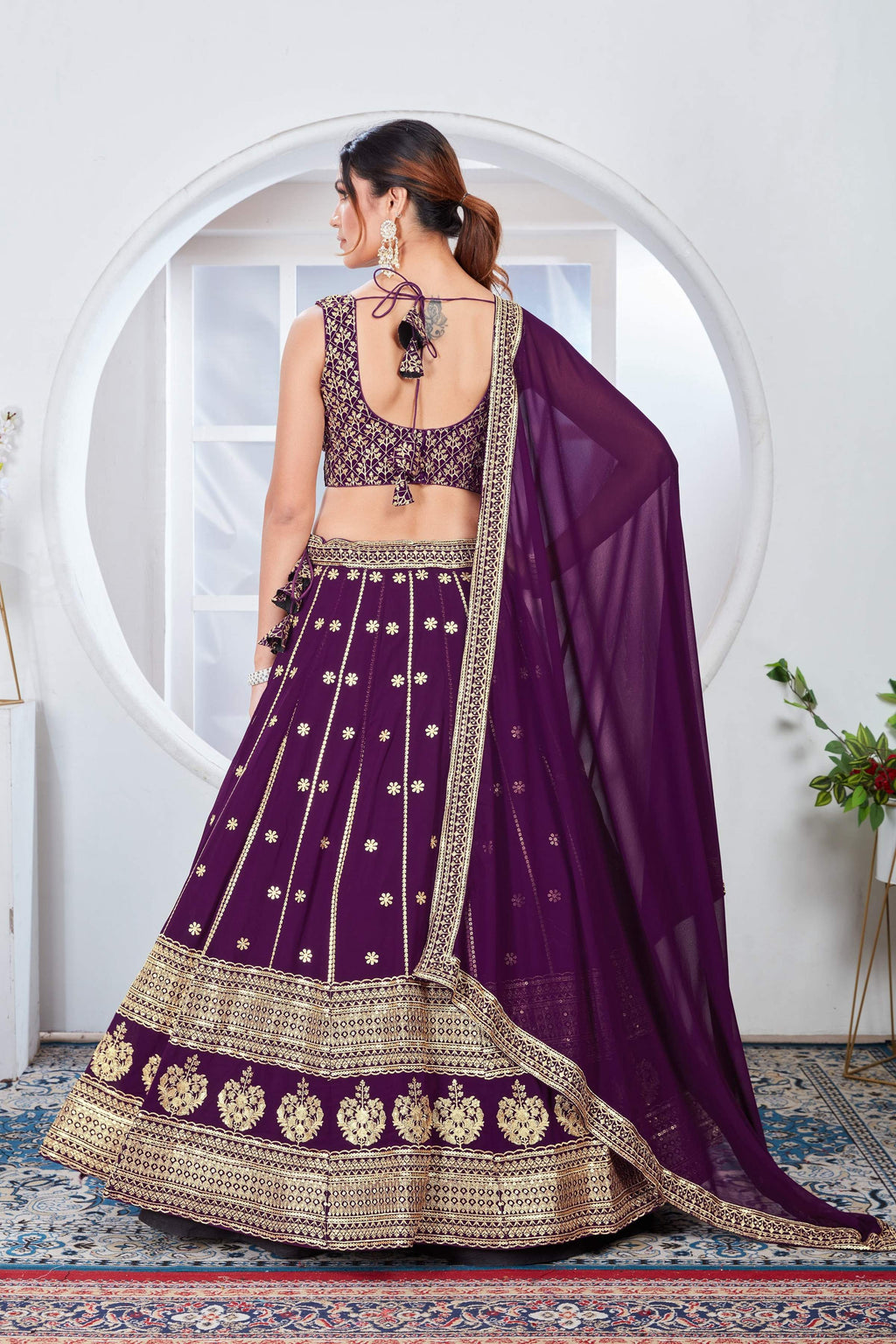 Lehenga Mart Designer Wedding Lehenga Choli For Women - Purple | Grocsy
