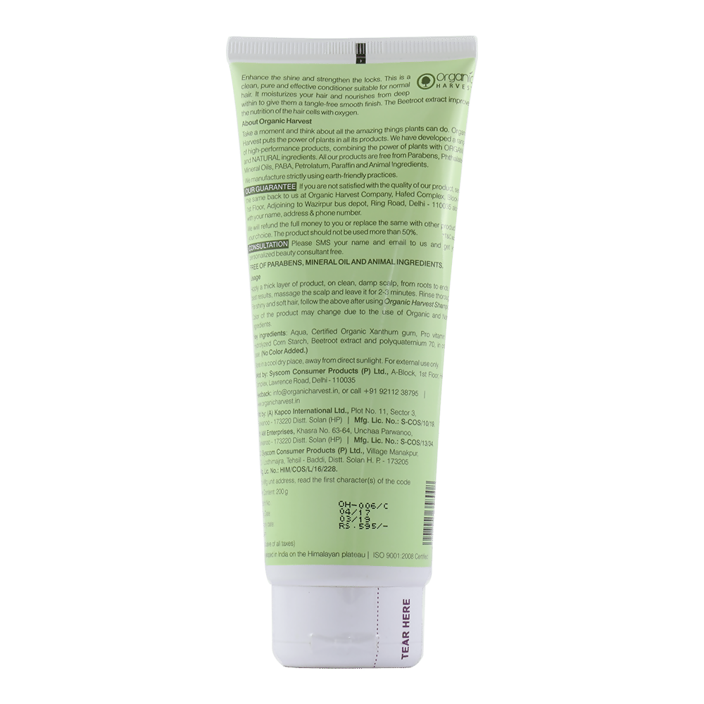 Organic Harvest Conditioner for Normal Hair - Beetroot Extract | Grocsy