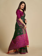 Vedant Vastram Bottle Green Color Kanjeevaram Silk Saree - Bottle Green | Grocsy