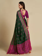 Vedant Vastram Bottle Green Color Kanjeevaram Silk Saree - Bottle Green | Grocsy