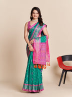 Vedant Vastram Rama Color Kanjeevaram Silk Saree - Rama | Grocsy